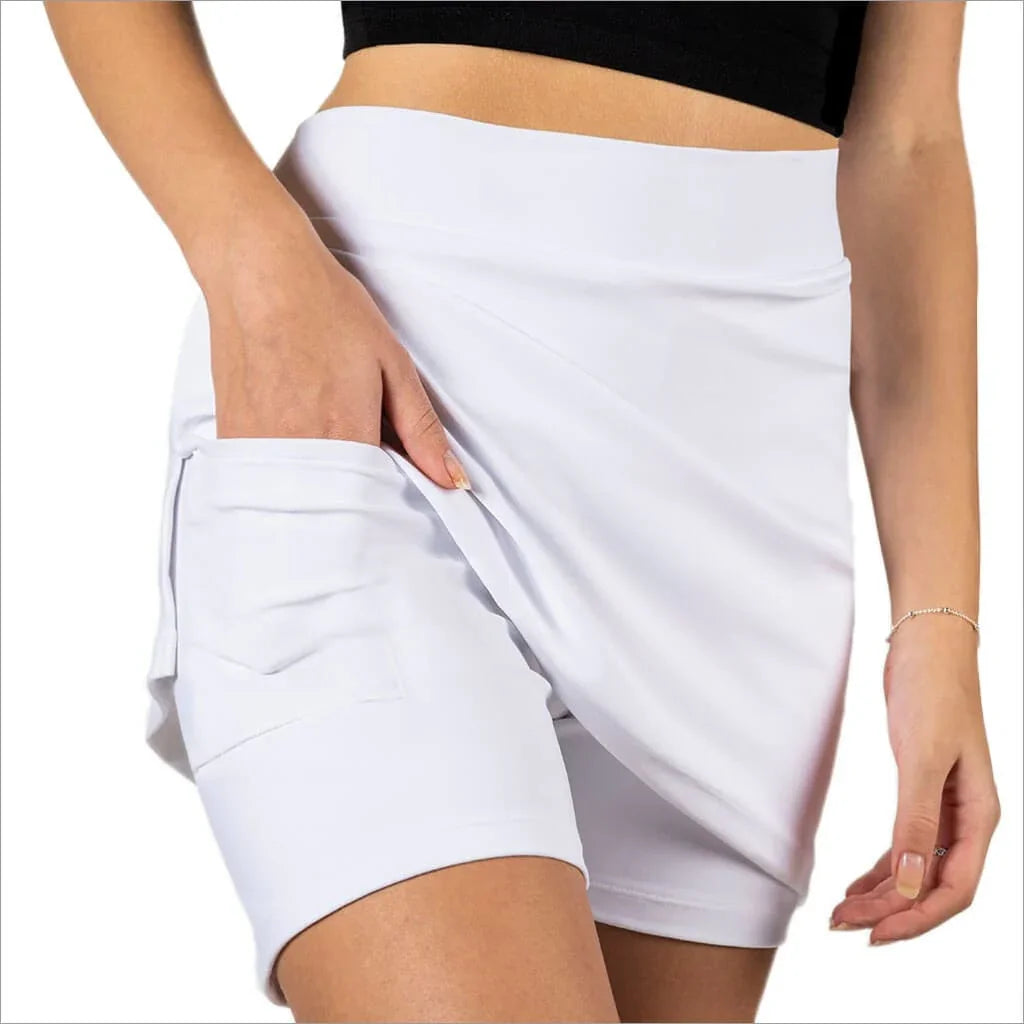 "Solid White Tennis Skort - Fashion Skort"