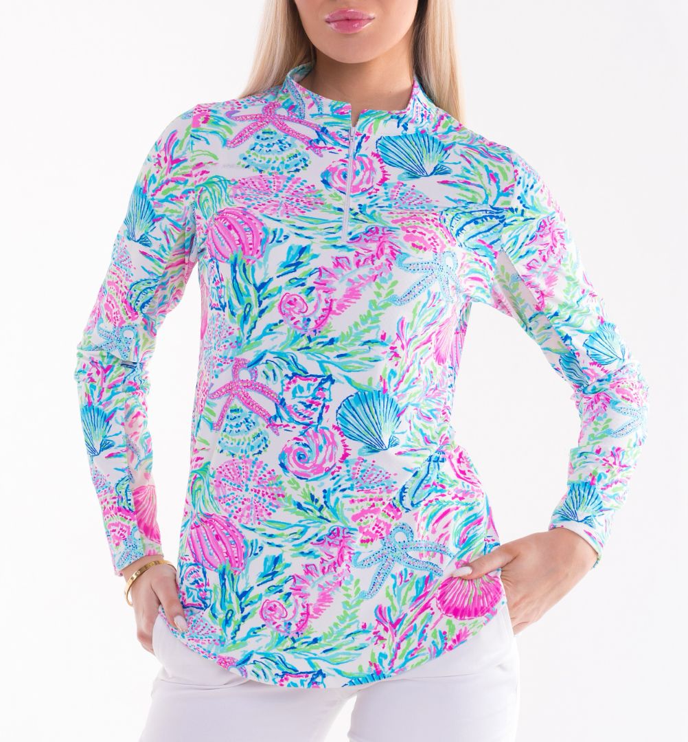 Bay Island Long Sleeve Zip Mock Top