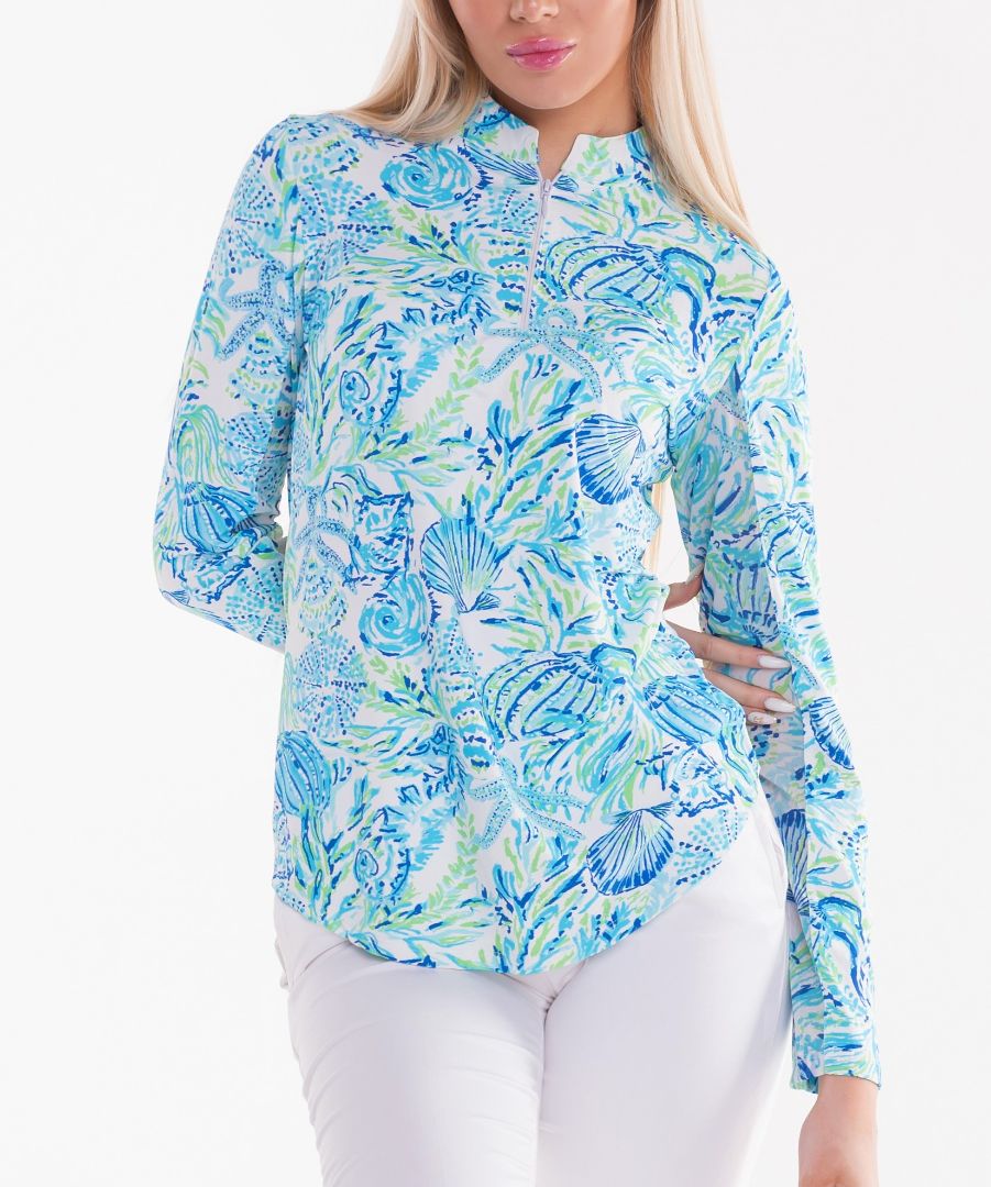 Bay Island Long Sleeve Zip Mock Top