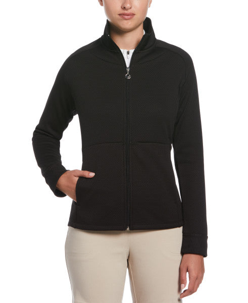 Long Sleeve Full-Zip Hex Fleece Jacket