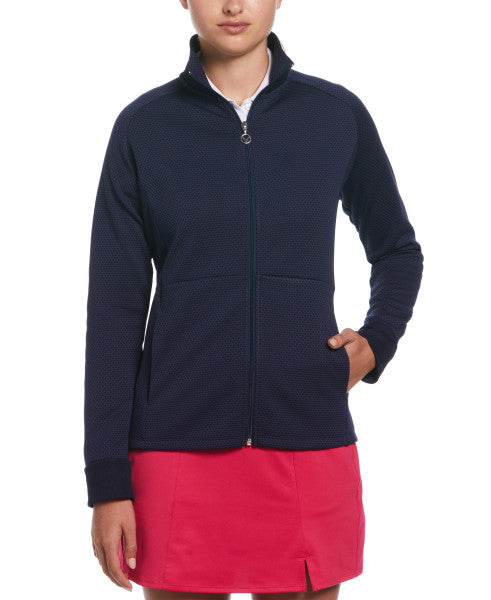 Long Sleeve Full-Zip Hex Fleece Jacket