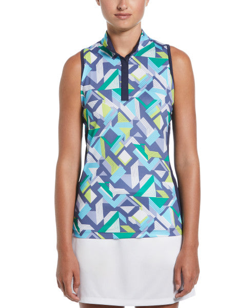 Colliding Chevron Geo Sleeveless Polo