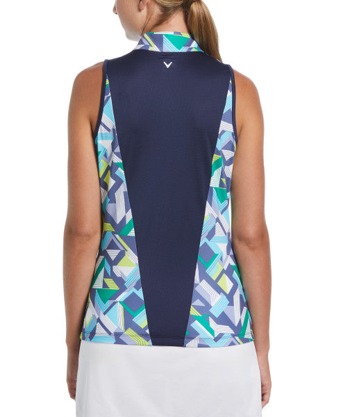 Colliding Chevron Geo Sleeveless Polo