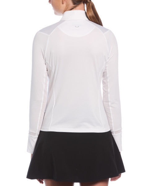 Long Sleeve Zip Mock Top for Sun Protection