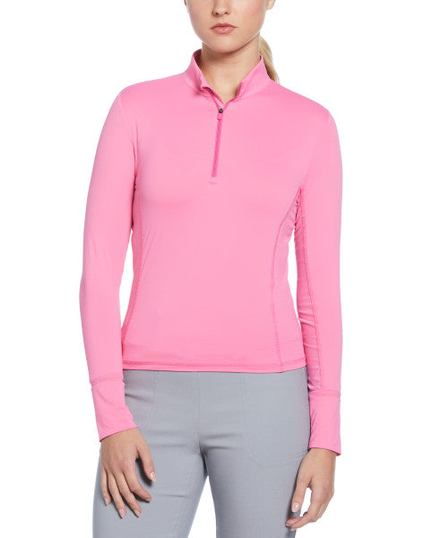 Long Sleeve Zip Mock Top for Sun Protection