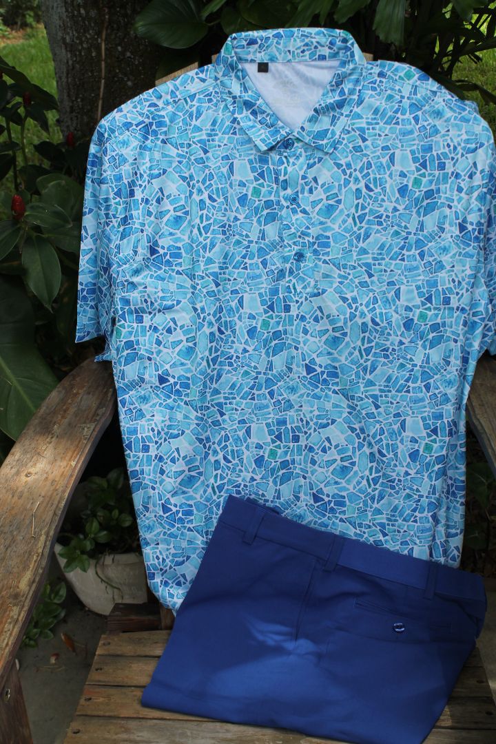 Men's Tile Print Polo