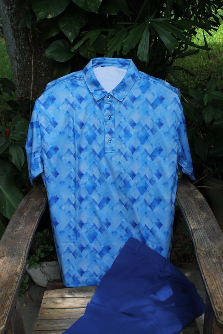 Men's Lattice Print Polo