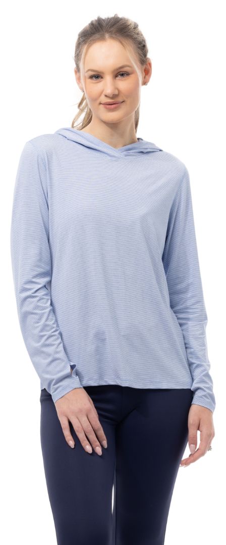 Melange Mini Stripe Long-Sleeve Hoodie