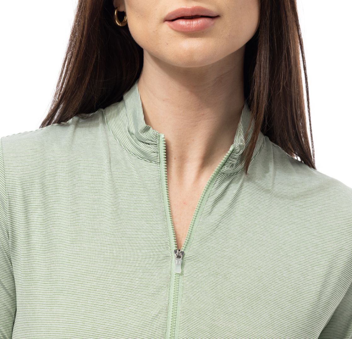 Melange Mini Stripe Long-Sleeve Mock - 900453MM