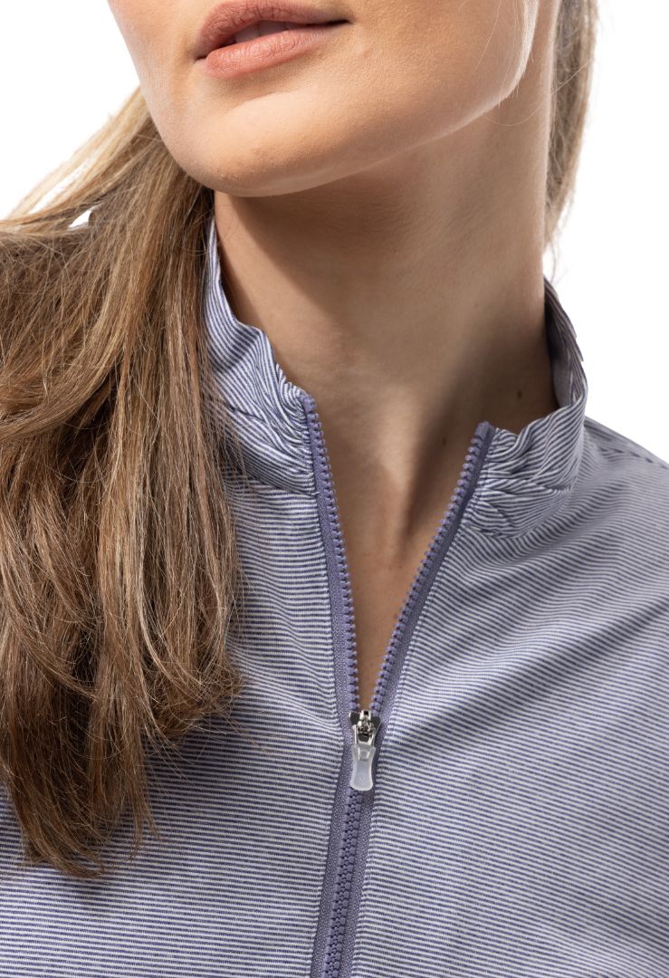 Melange Mini Stripe Long-Sleeve Mock - 900453MM