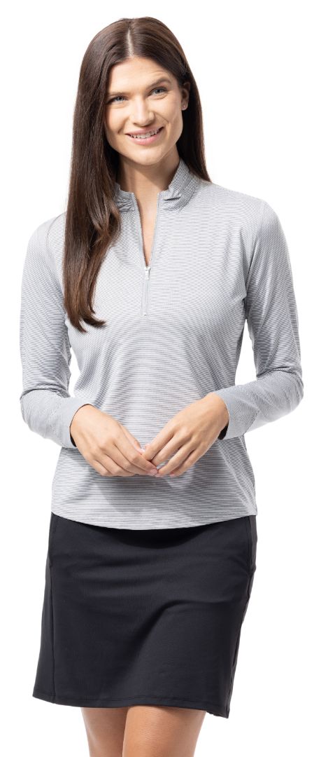 Melange Mini Stripe Long-Sleeve Mock - 900453MM