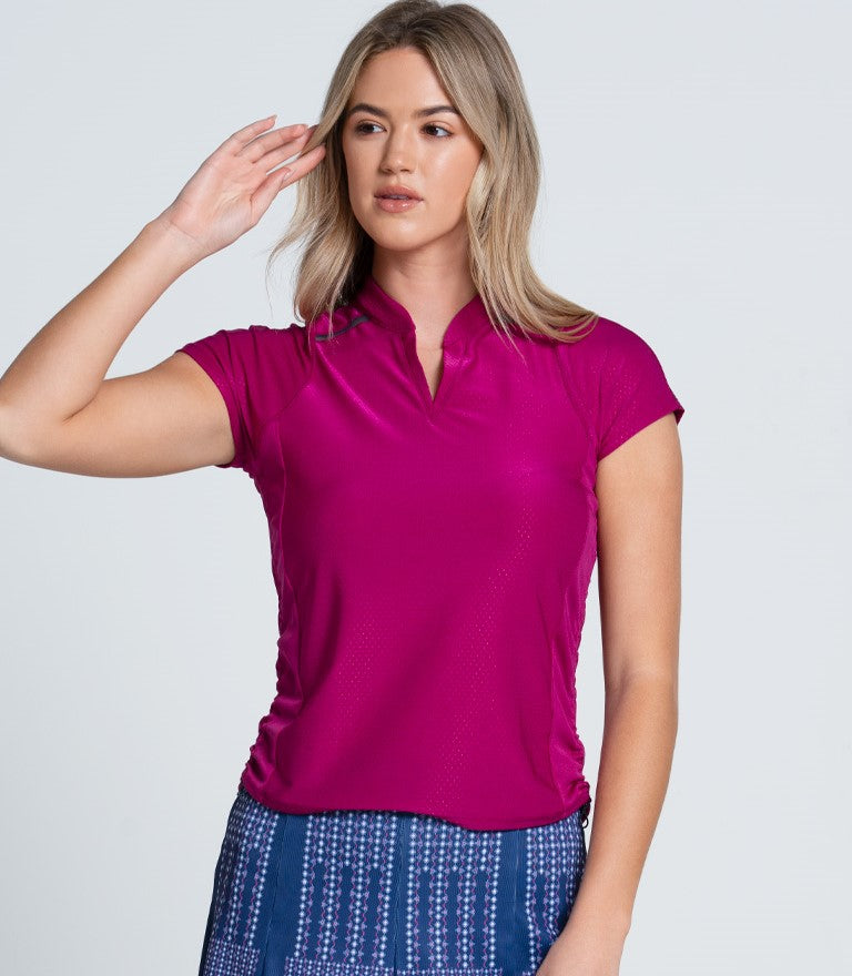 Shimmer On Short Sleeve Polo (Dragon Fruit)