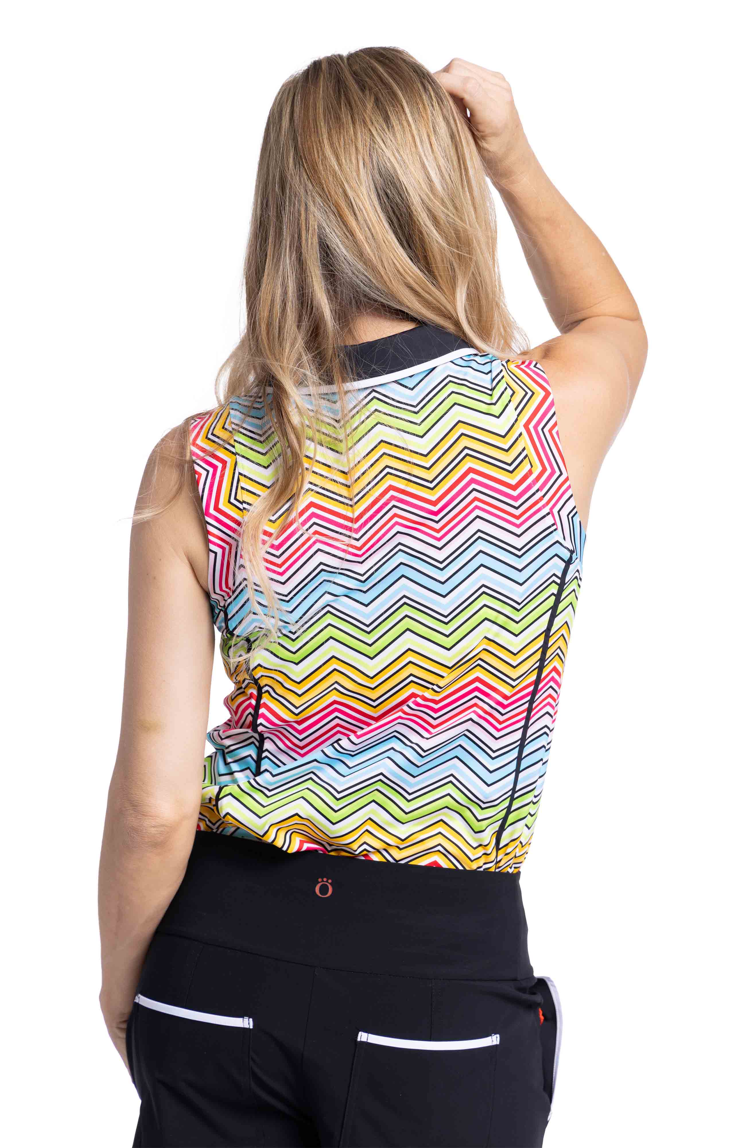 Twilight Sleeveless Golf Top - Summer Herringbone