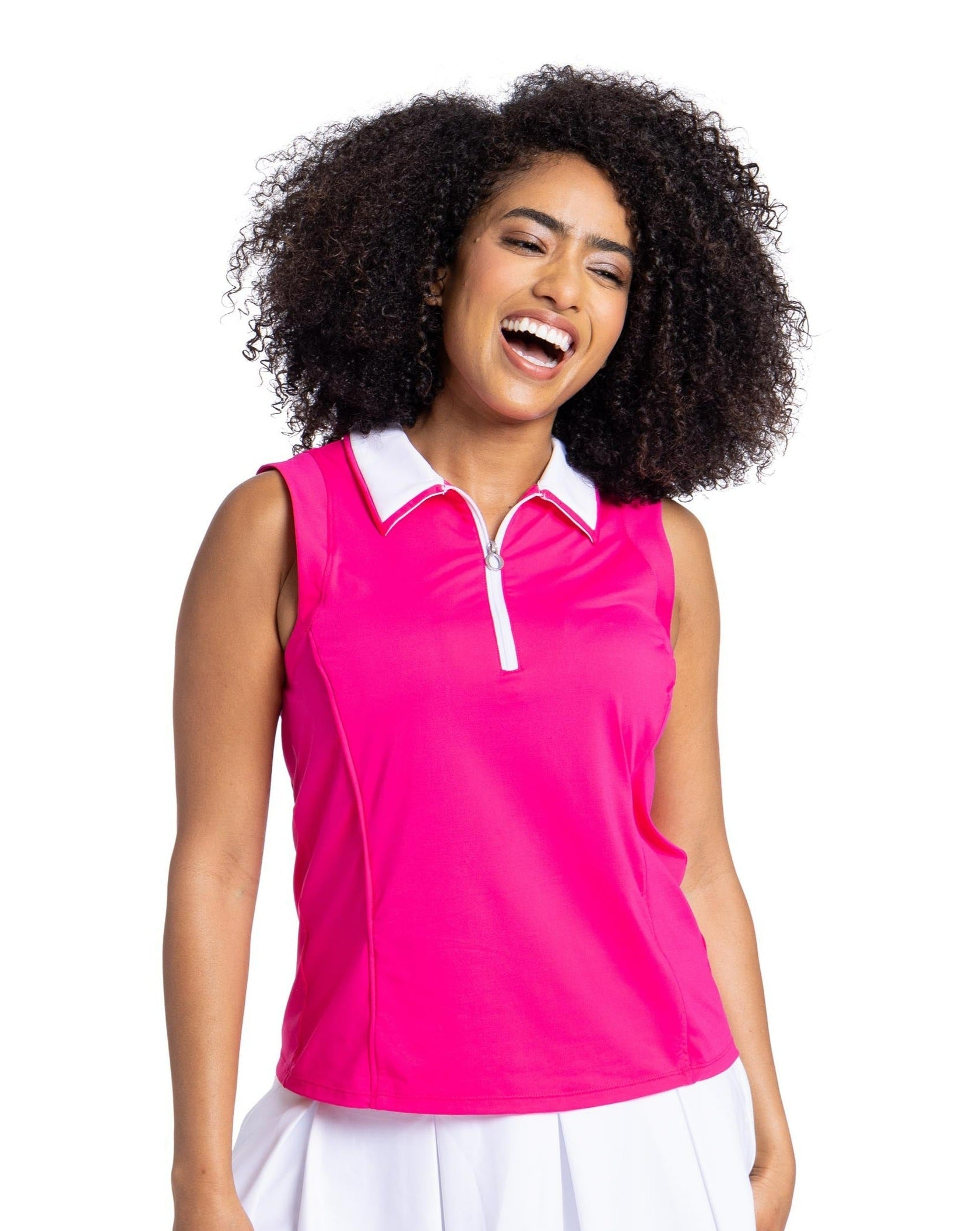 Twilight Sleeveless Golf Top - Preppy Pink