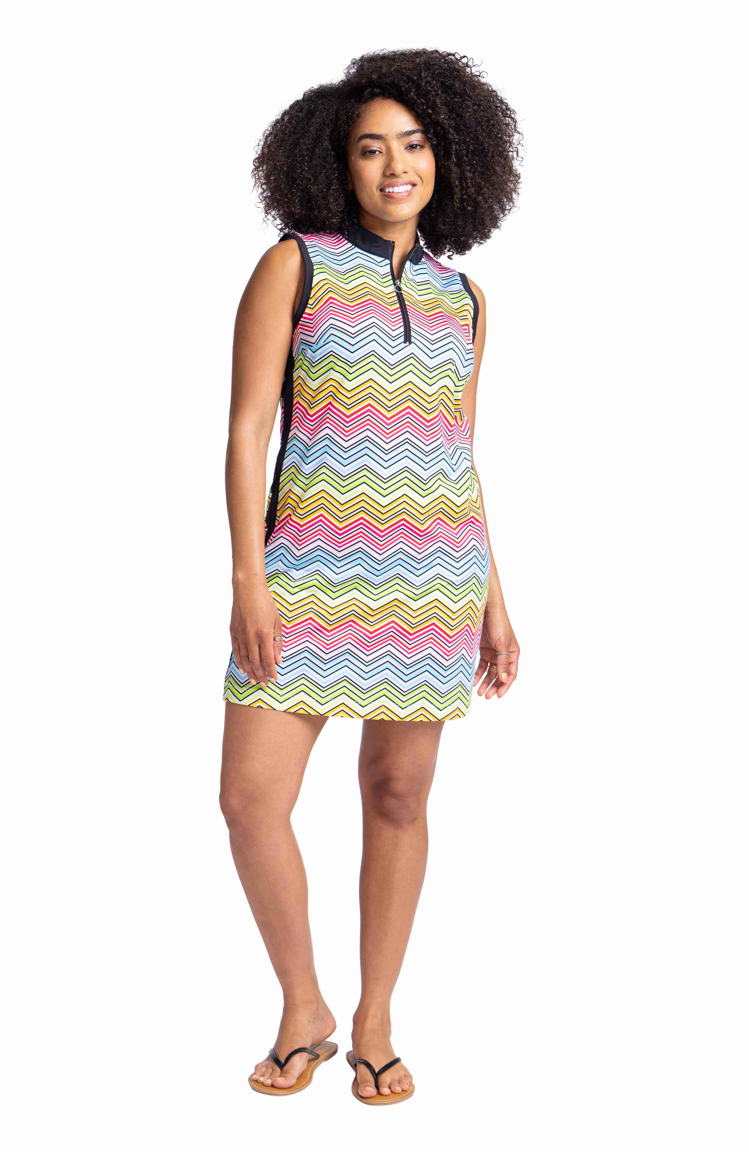 Headed to 19 Sleeveless Golf Dress - Summer Herringbone