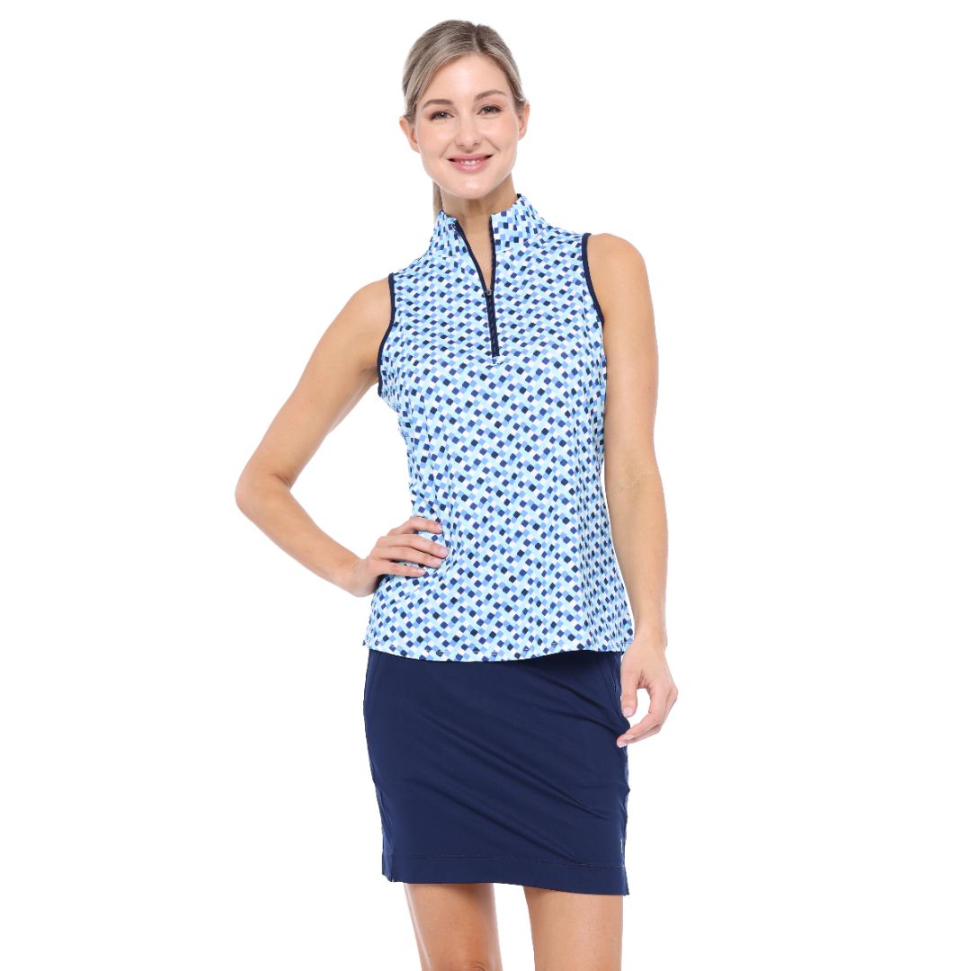 Mock Cutaway Sleeveless Polo