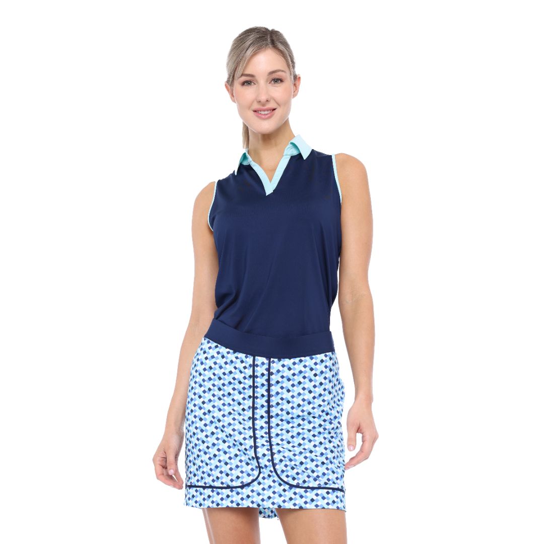 Cutaway Sleeveless Polo