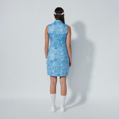Ladies SHEERMOTION Sleeveless Water Bloom Print Golf Dress - Blue 1000416:160
