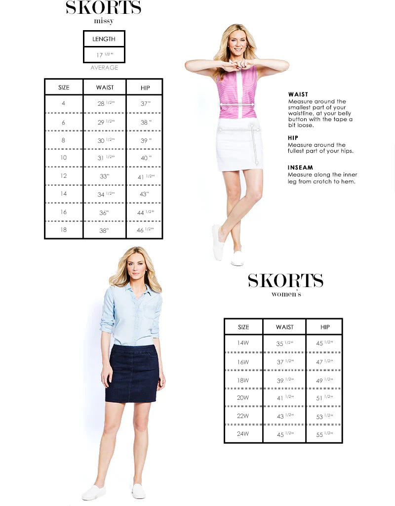 Pull-On Solid Skort with Front and Back Pockets