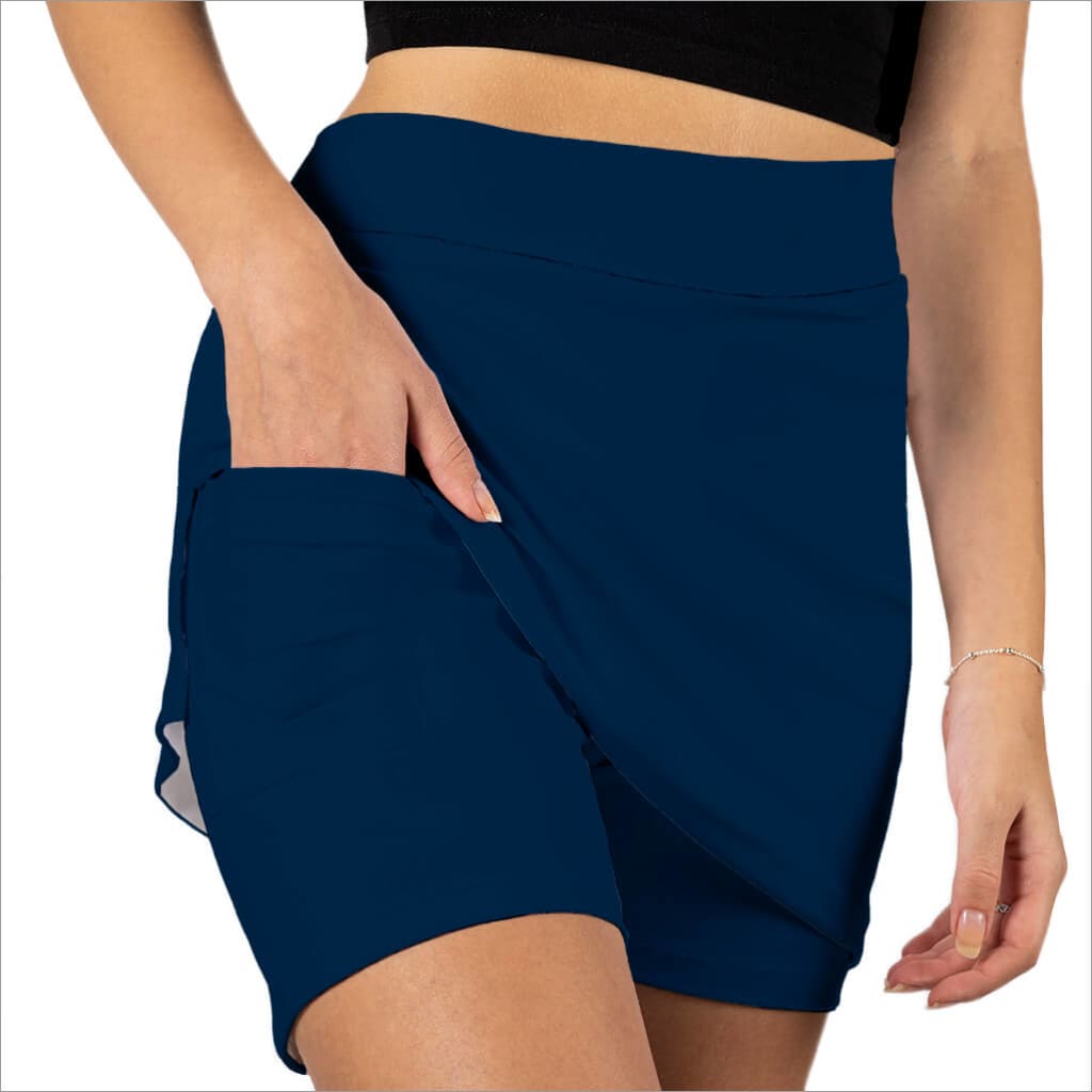 Solid Navy Skort - Travel Skort