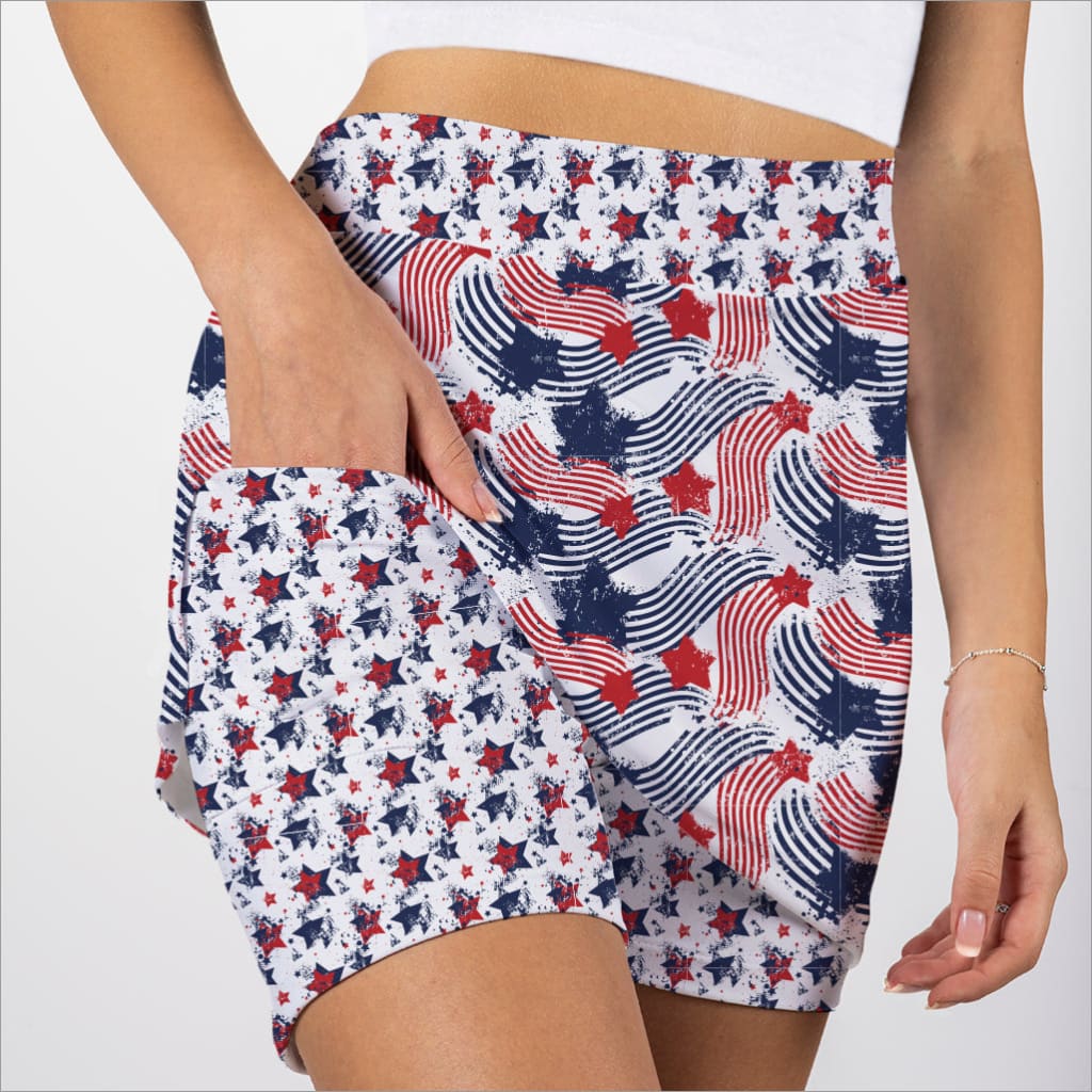 Star Spangled Pattern Skort