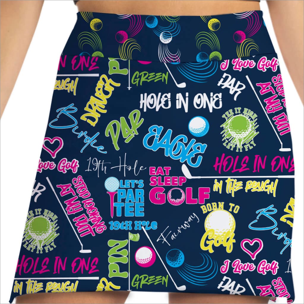 Tee Time Navy Golf Skort