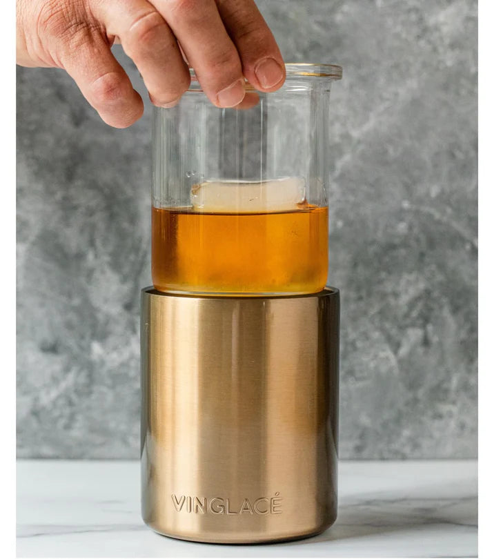 Glass Lined Whiskey Low Ball with Lid