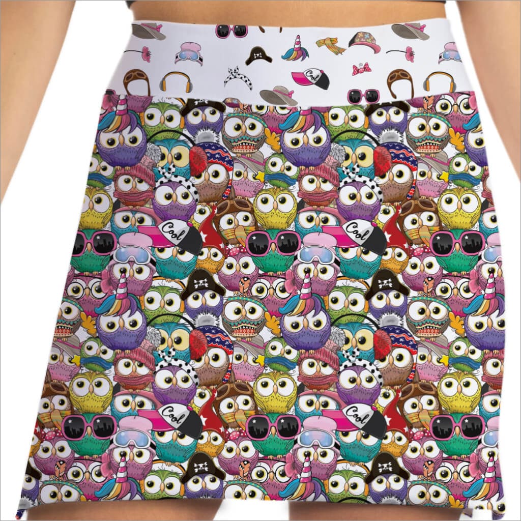 WHO GIVES A HOOT OWL PRINTED SKORT - Fashion Skort