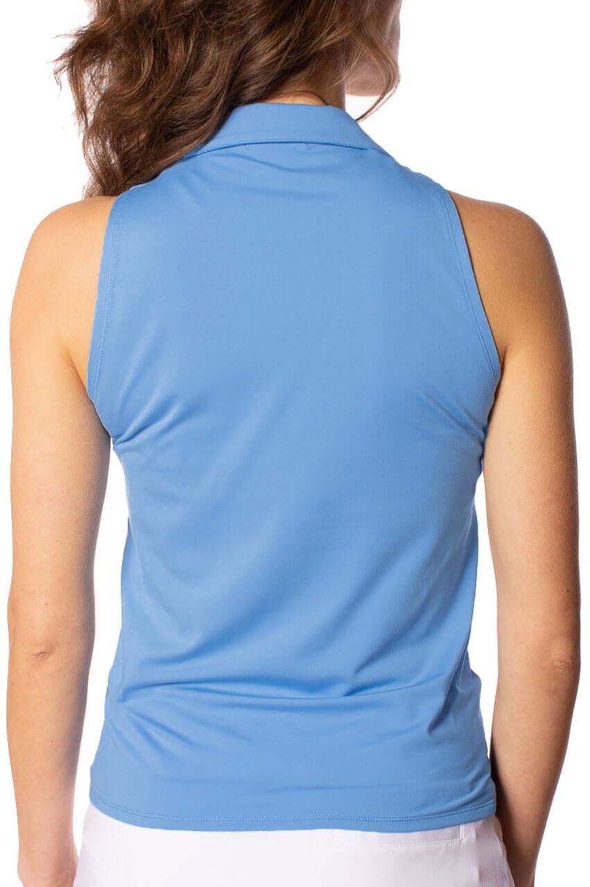 Zoo Blue Sleeveless Lisa Sport Polo - GolftiniTops